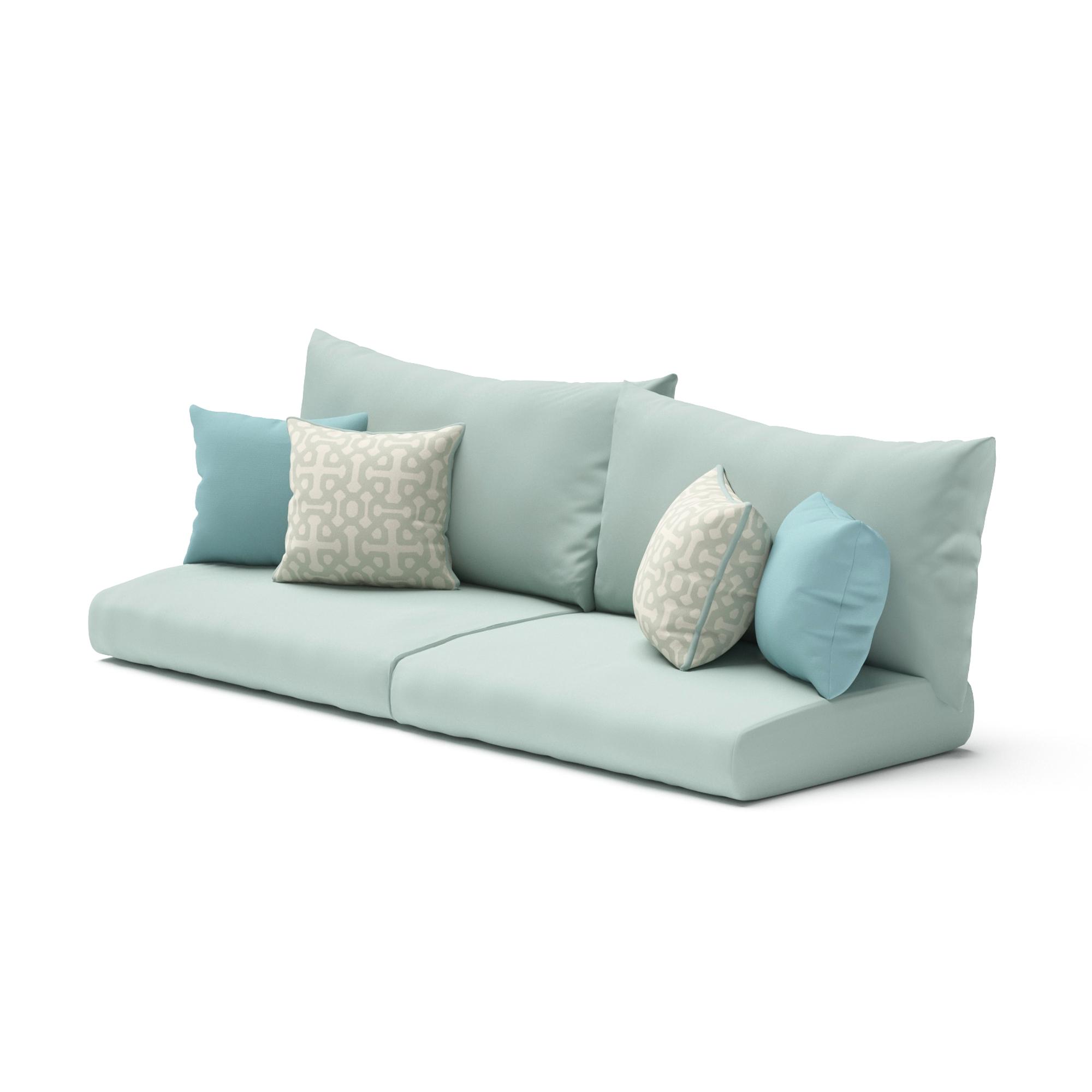 76" Sofa Sunbrella Outdoor Cushion Covers - Spa Blue