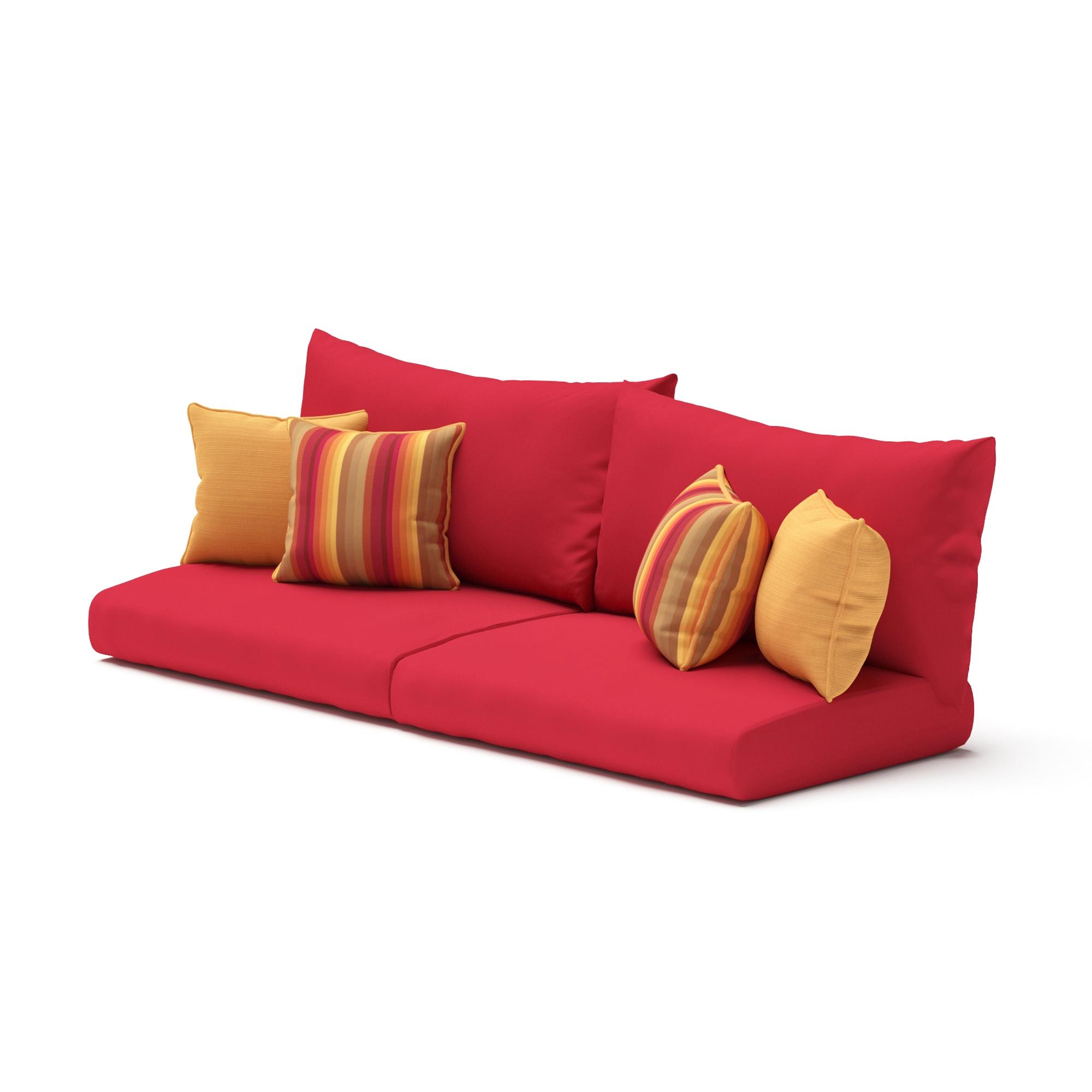 76" Sofa Sunbrella Outdoor Cushion Covers - Sunset Red