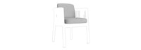 Santorini Outdoor Dining Arm Chair Plain Weave Cushions - Pebble Gray