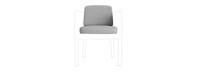 Santorini Outdoor Dining Arm Chair Plain Weave Cushions - Pebble Gray