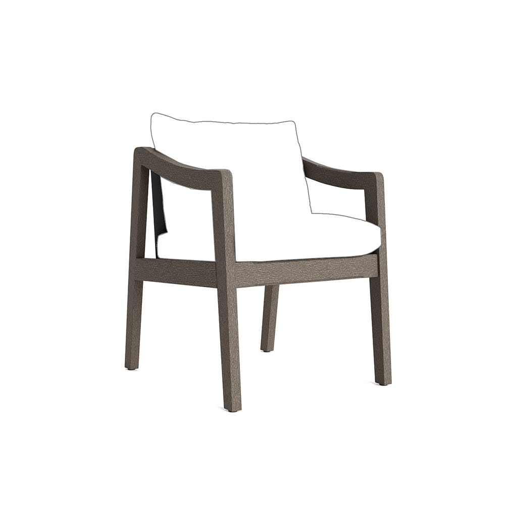 Del Mar Outdoor Dining Arm Chair Frame - Weathered Teak