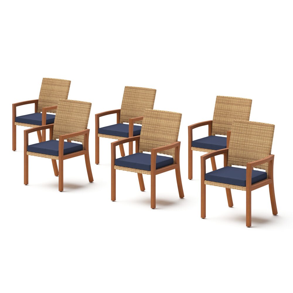 Mili™ Set of 6 Sunbrella® Outdoor Dining Chairs - Navy Blue