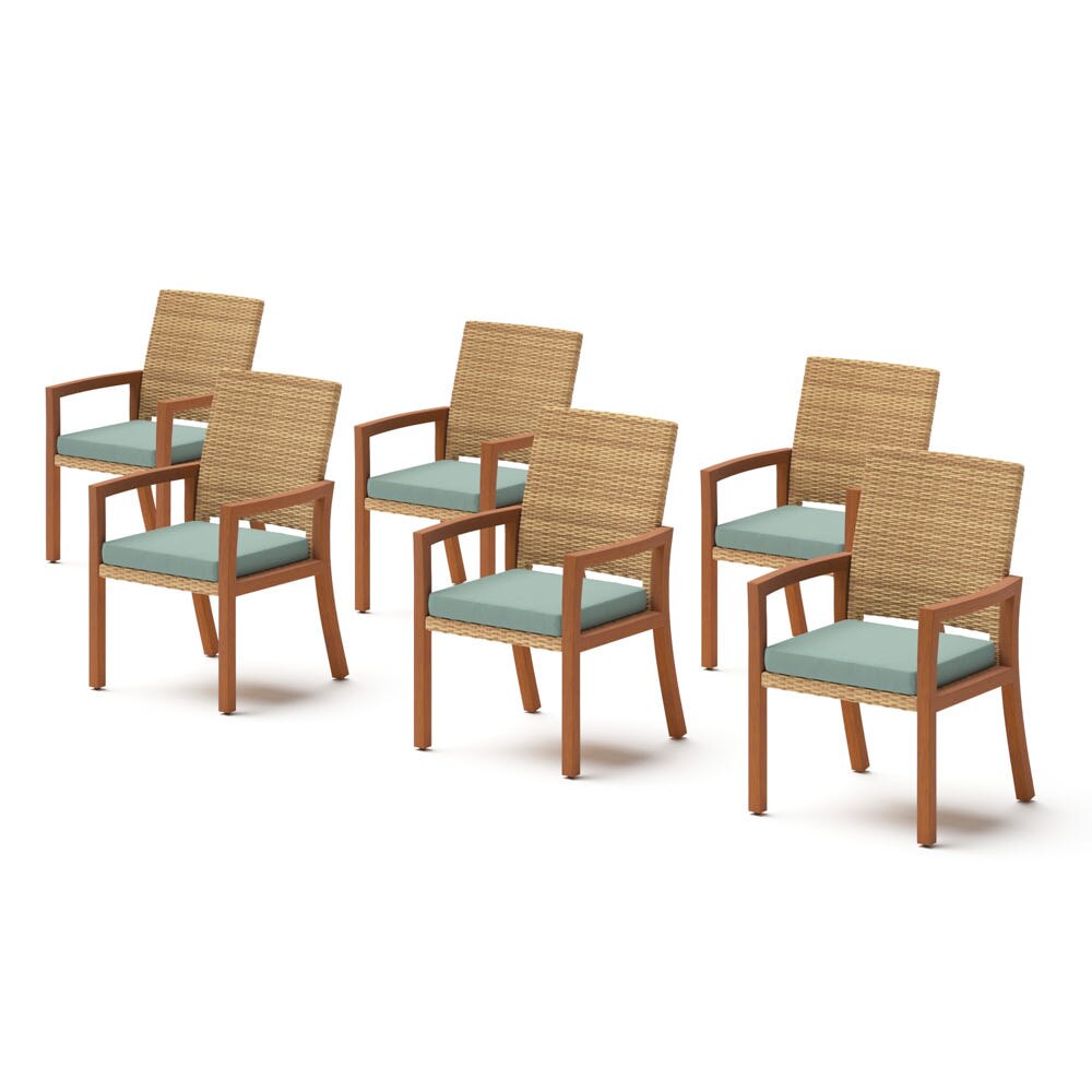 Mili™ Set of 6 Sunbrella® Outdoor Dining Chairs - Spa Blue