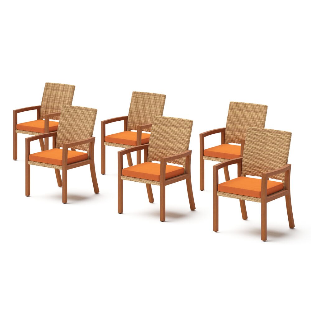 Mili™ Set of 6 Sunbrella® Outdoor Dining Chairs - Tikka Orange