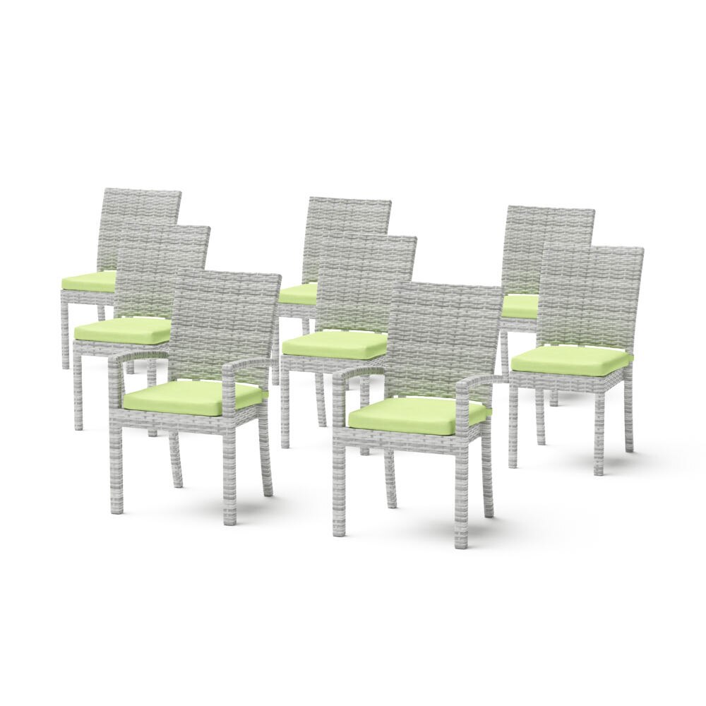 Cannes™ Set of 8 Sunbrella® Outdoor Dining Chairs - Ginkgo Green