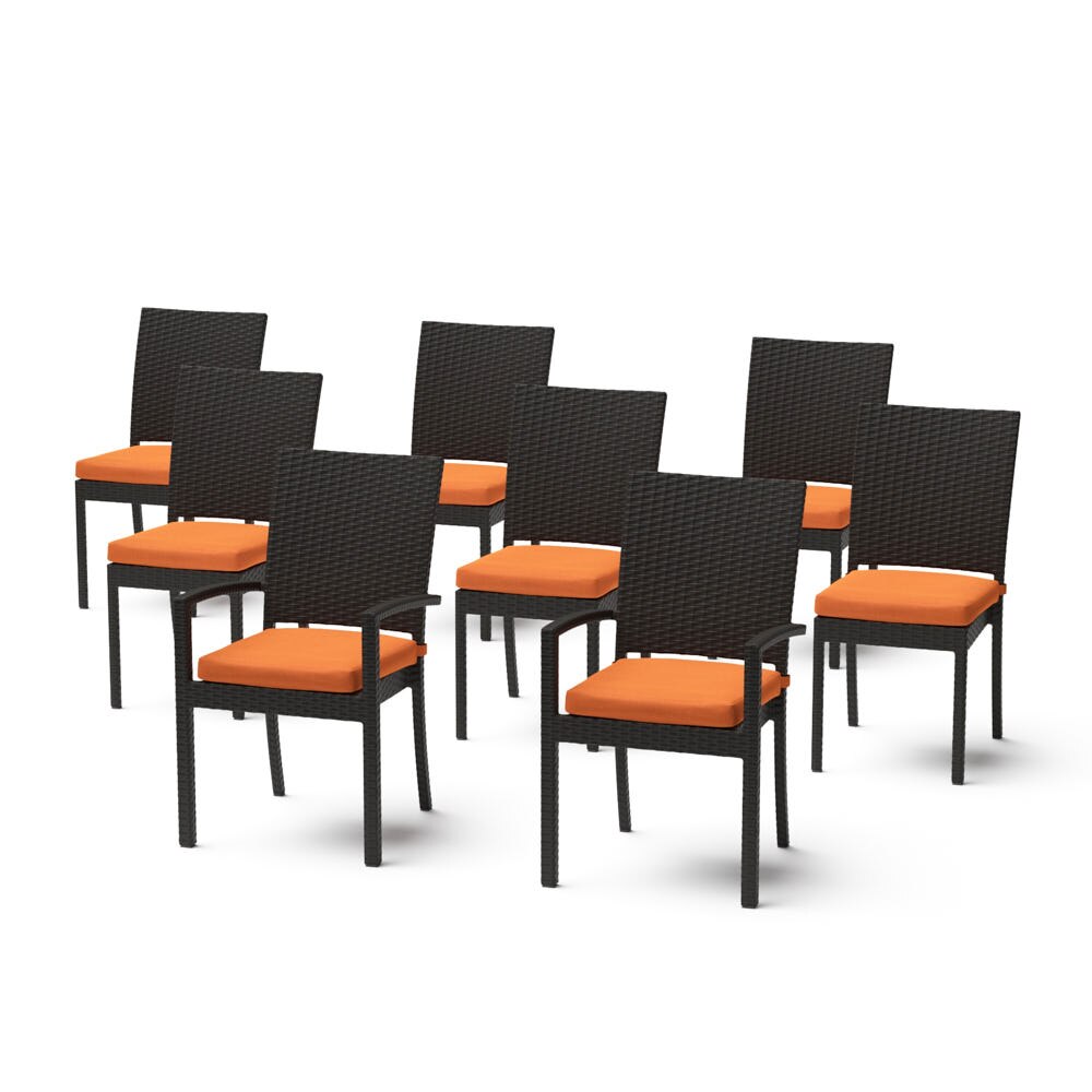 Deco™ Set of 8 Sunbrella® Outdoor Dining Chairs - Tikka Orange