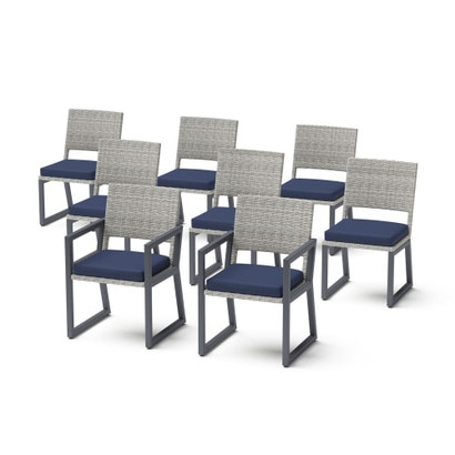 Milo™ Gray Set of 8 Sunbrella® Outdoor Dining Chairs