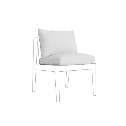 Del Mar Outdoor Dining Chair Plain Weave Cushion - Oyster