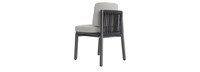 Santorini Outdoor Dining Side Chair In Zinc - Basket Weave Stone