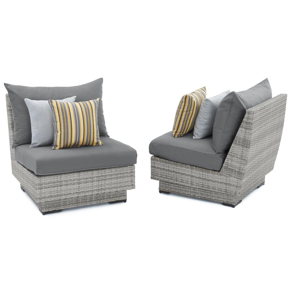 CannesÃ¢Â„Â¢ Set of 2 SunbrellaÃ‚Â® Outdoor Armless Chairs - Charcoal Gray