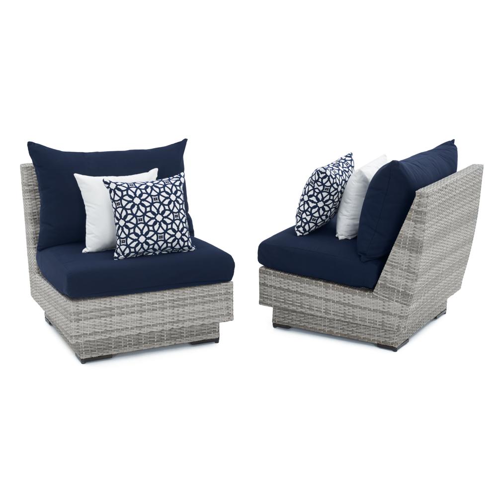 CannesÃ¢Â„Â¢ Set of 2 SunbrellaÃ‚Â® Outdoor Armless Chairs - Navy Blue