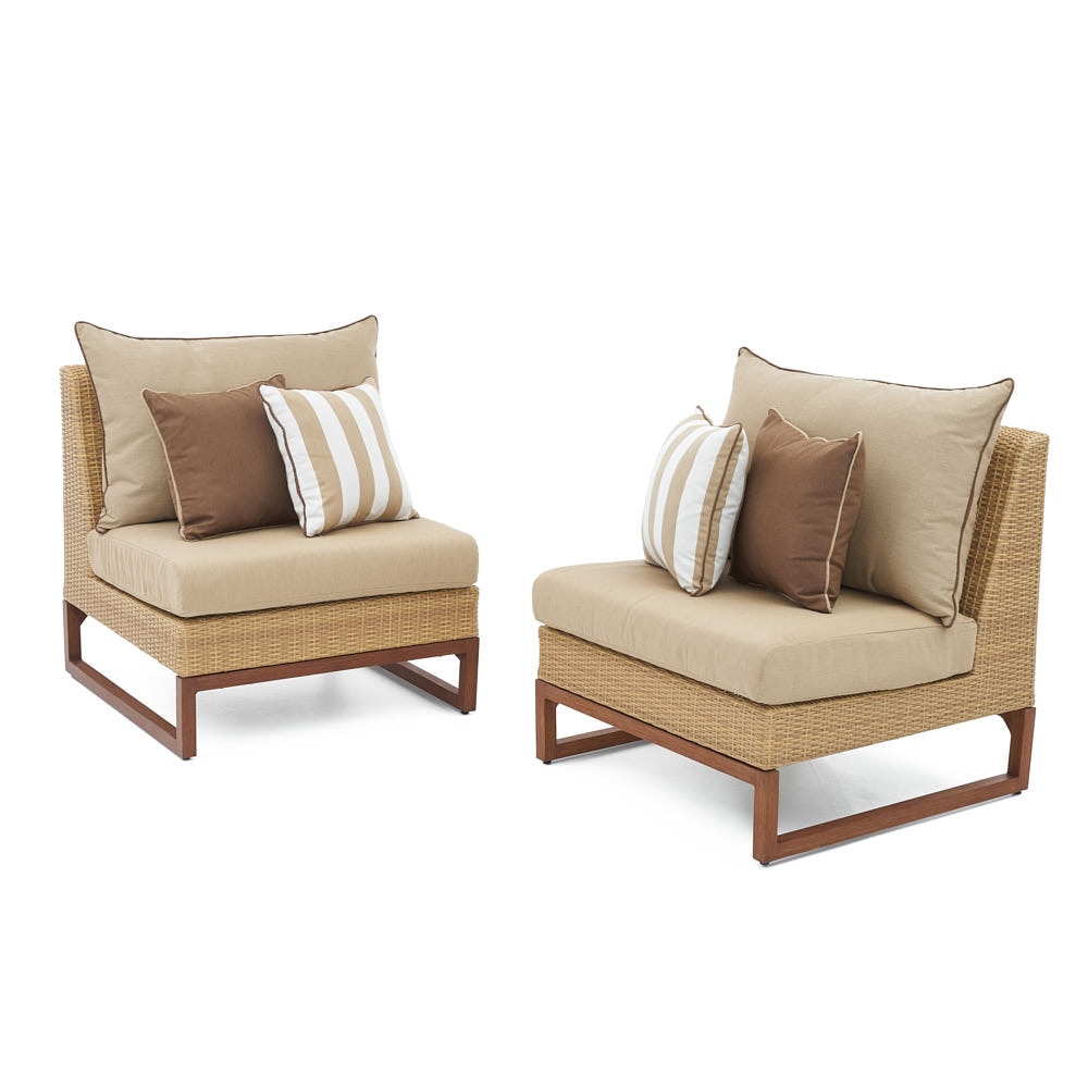 MiliÃ¢Â„Â¢ Set of 2 SunbrellaÃ‚Â® Outdoor Armless Chairs - Maxim Beige