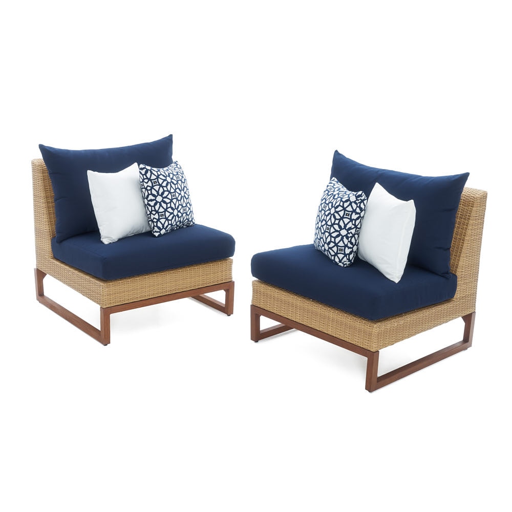 MiliÃ¢Â„Â¢ Set of 2 SunbrellaÃ‚Â® Outdoor Armless Chairs - Navy Blue