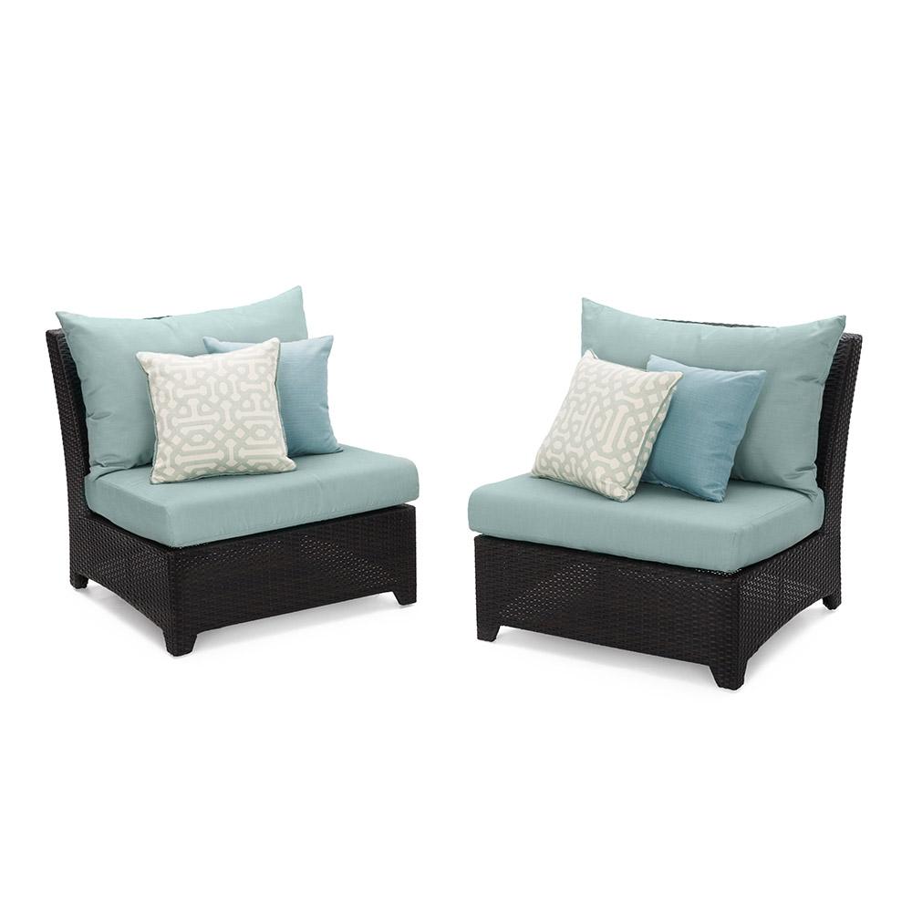 DecoÃ¢Â„Â¢ Set of 2 SunbrellaÃ‚Â® Outdoor Armless Chairs - Spa Blue