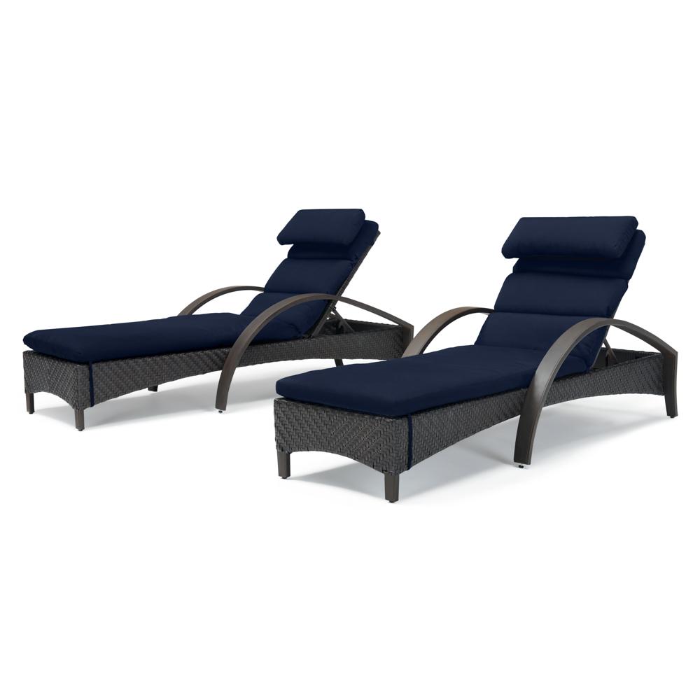 Barcelo™ Set of 2 Sunbrella® Outdoor Chaise Lounges - Navy Blue