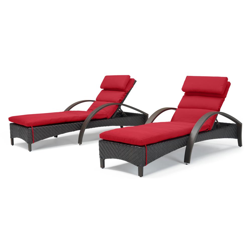 BarceloÃ¢Â„Â¢ Set of 2 SunbrellaÃ‚Â® Outdoor Chaise Lounges - Sunset Red