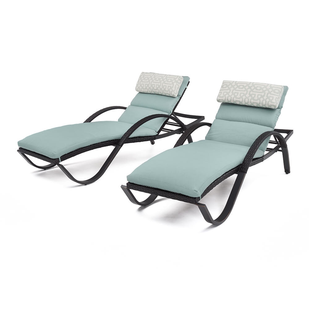 DecoÃ¢Â„Â¢ Set of 2 SunbrellaÃ‚Â® Outdoor Chaise Lounges - Spa Blue