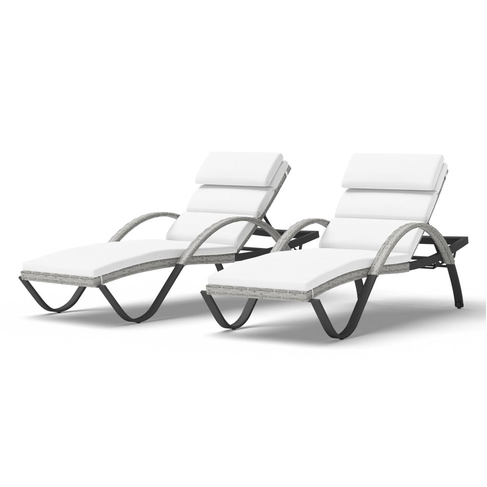 CannesÃ¢Â„Â¢ Set of 2 SunbrellaÃ‚Â® Outdoor Chaise Lounges with Cushions - Bliss Linen