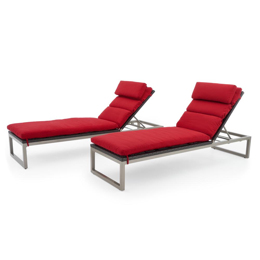 MiloÃ¢Â„Â¢ Espresso Chaise Lounges - Sunset Red