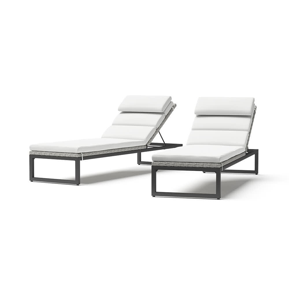 Milo™ Gray Set of 2 Sunbrella® Outdoor Lounges - Bliss Linen