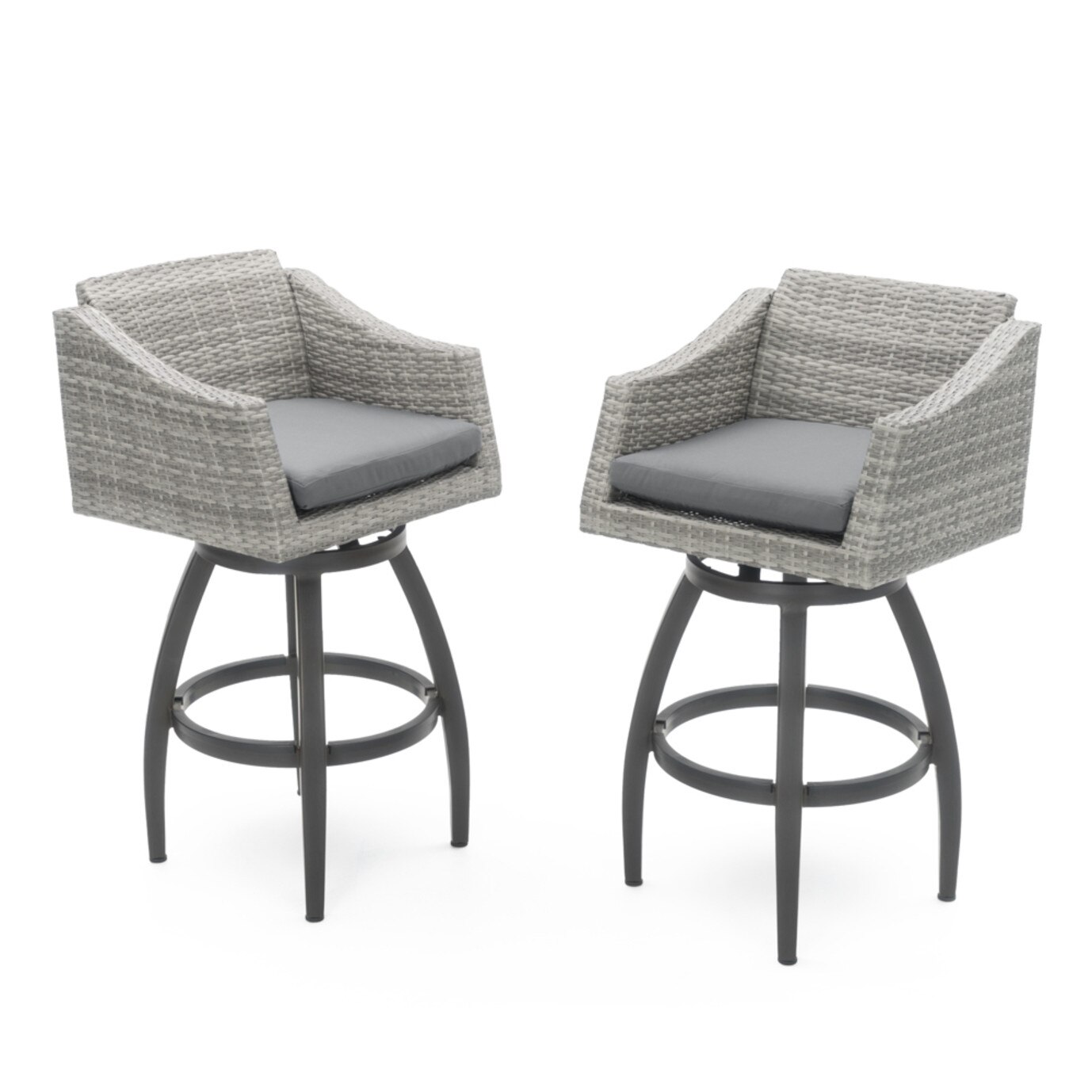 Cannes Swivel Barstool 2pk - Charcoal Grey | RST Brands