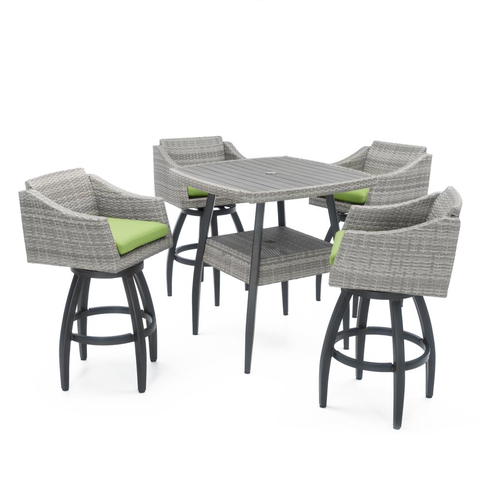 Cannes™ 5 Piece Barstool Set - Ginkgo Green