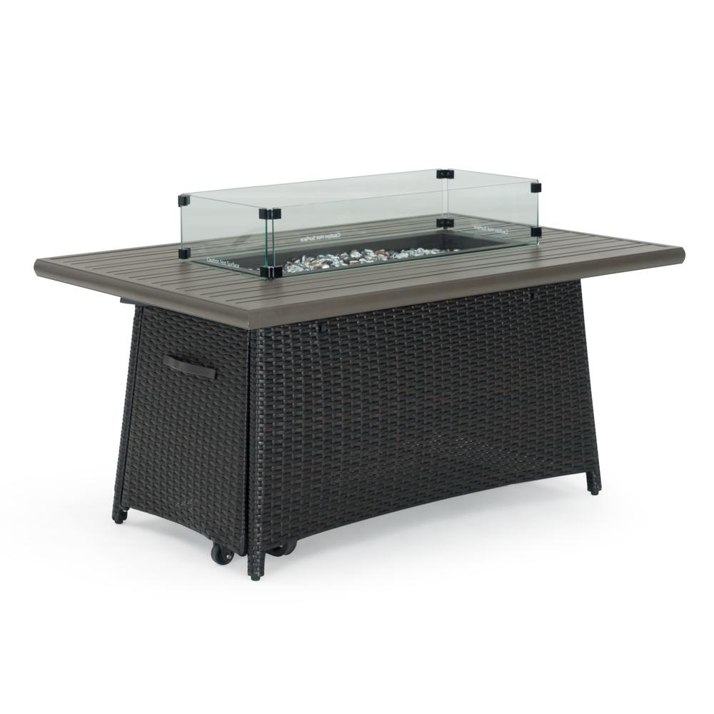 Portofino® Casual 50x32 Powder-coated Aluminum Fire Table - Espresso