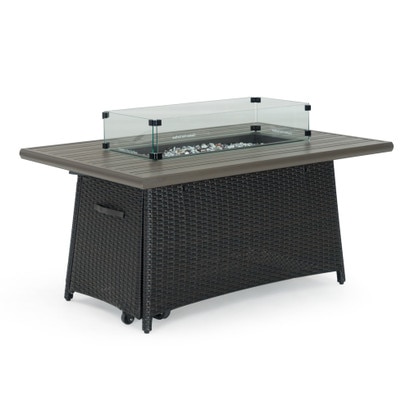 Portofino® Casual 50x32 Powder-coated Aluminum Fire Table - Espresso