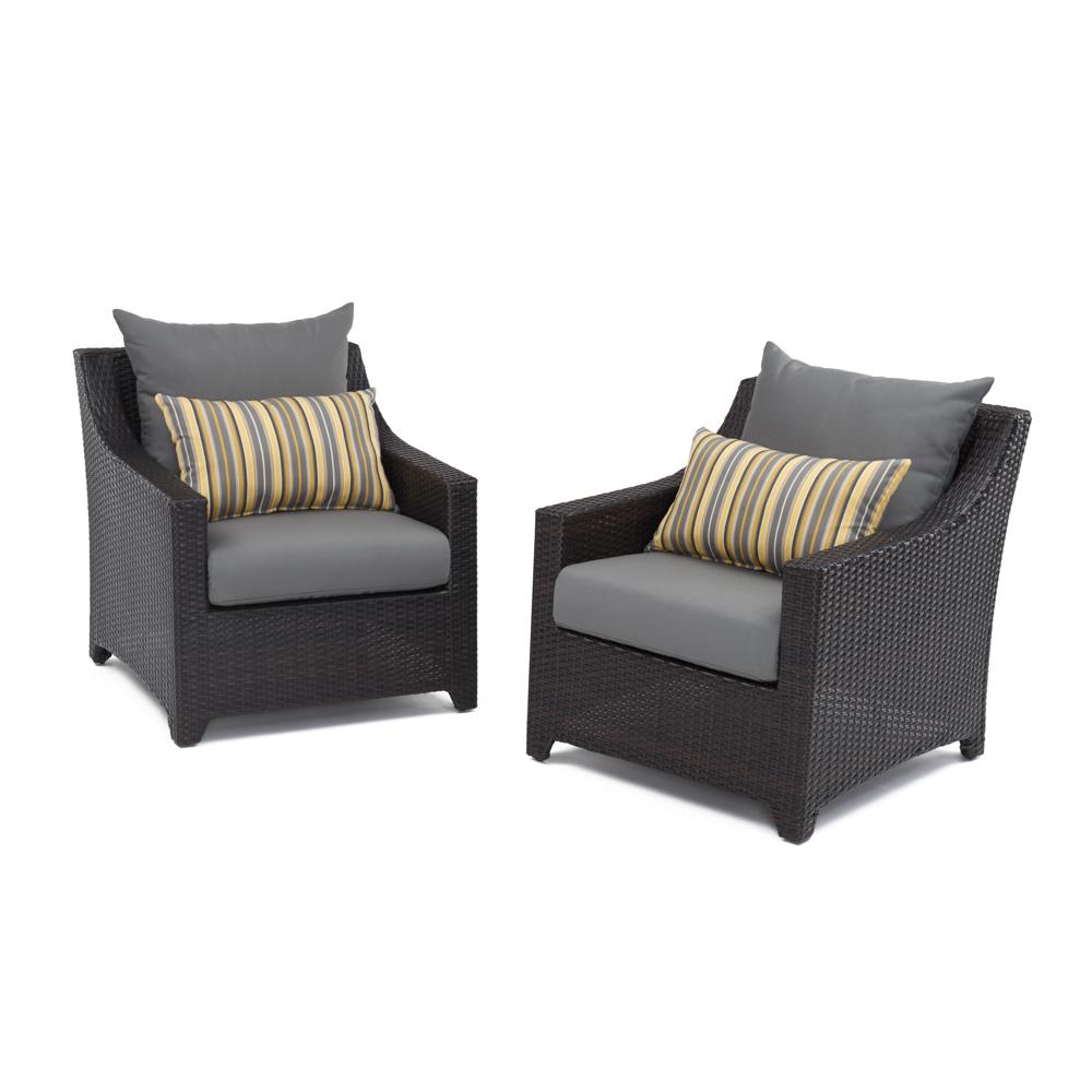 DecoÃ¢Â„Â¢ Set of 2 SunbrellaÃ‚Â® Outdoor Club Chairs - Charcoal Gray