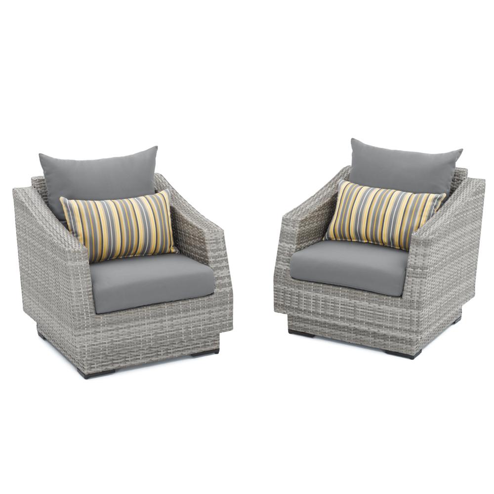 CannesÃ¢Â„Â¢ Set of 2 SunbrellaÃ‚Â® Outdoor Club Chairs - Charcoal Gray