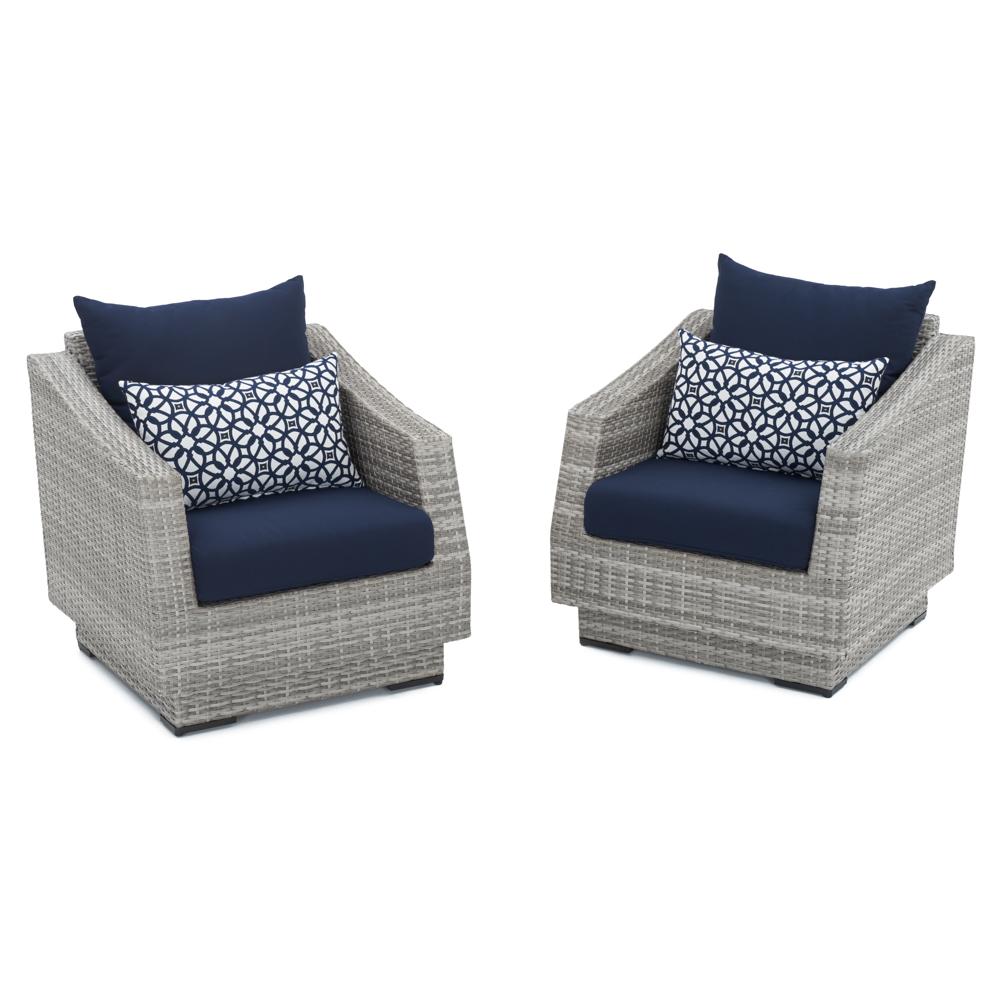 CannesÃ¢Â„Â¢ Set of 2 SunbrellaÃ‚Â® Outdoor Club Chairs - Navy Blue