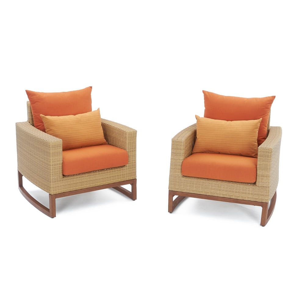 MiliÃ¢Â„Â¢ Set of 2 SunbrellaÃ‚Â® Outdoor Club Chairs - Tikka Orange