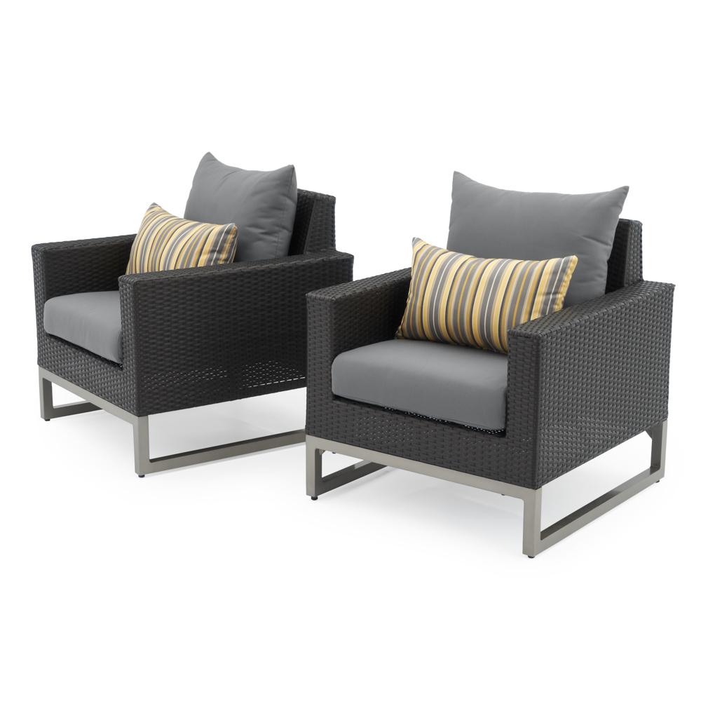 MiloÃ¢Â„Â¢ Espresso SunbrellaÃ‚Â® Outdoor Club Chairs - Charcoal Gray