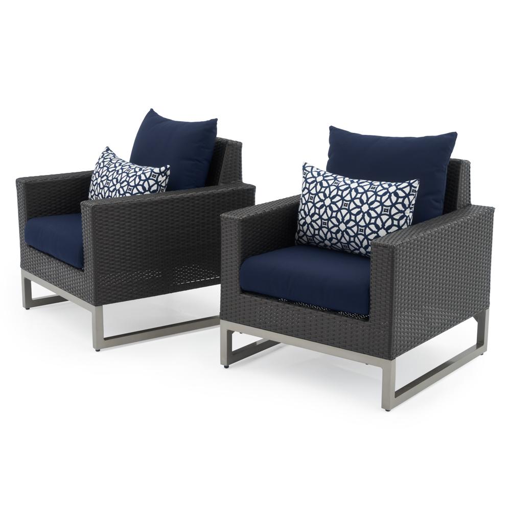 MiloÃ¢Â„Â¢ Espresso SunbrellaÃ‚Â® Outdoor Club Chairs - Navy Blue