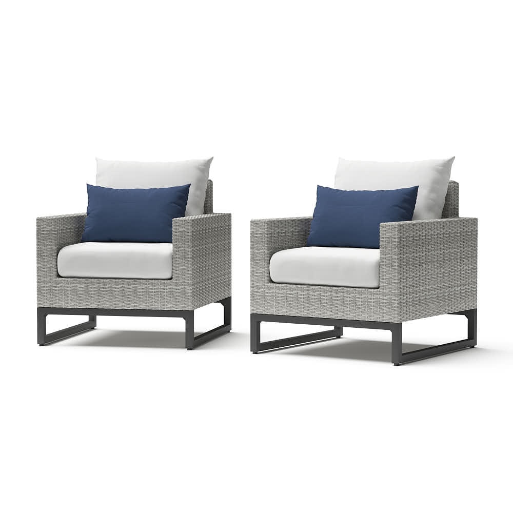 MiloÃ¢Â„Â¢ Gray Set of 2 SunbrellaÃ‚Â® Outdoor Club Chairs - Bliss Ink