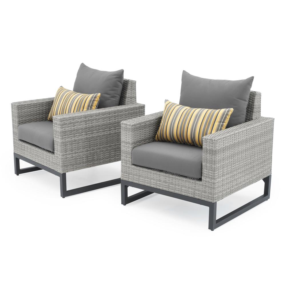 MiloÃ¢Â„Â¢ Gray Set of 2 SunbrellaÃ‚Â® Outdoor Club Chairs - Charcoal Gray