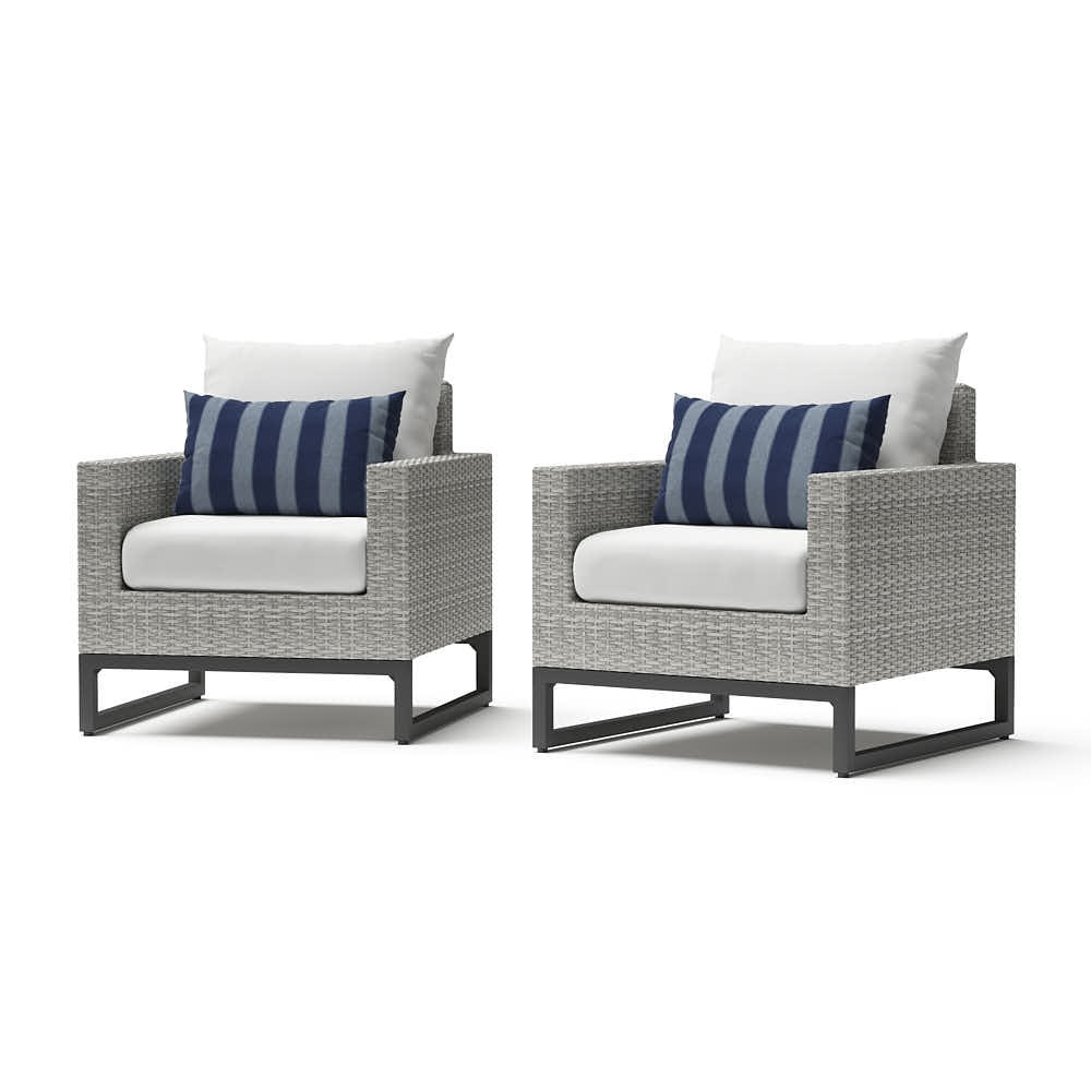 MiloÃ¢Â„Â¢ Gray Set of 2 SunbrellaÃ‚Â® Outdoor Club Chairs - Centered Ink