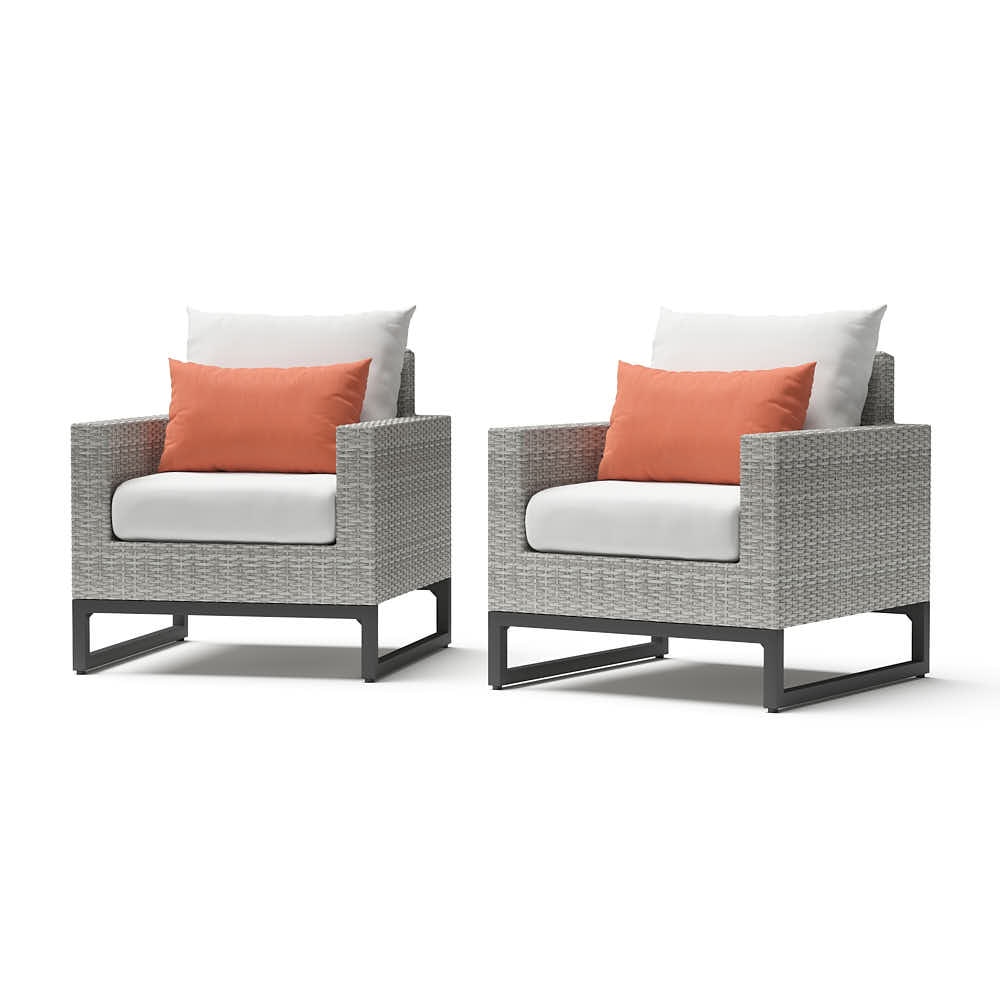 MiloÃ¢Â„Â¢ Gray Set of 2 SunbrellaÃ‚Â® Outdoor Club Chairs - Cast Coral