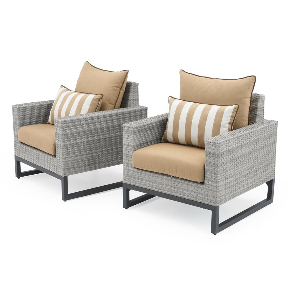 MiloÃ¢Â„Â¢ Gray Set of 2 SunbrellaÃ‚Â® Outdoor Club Chairs - Maxim Beige