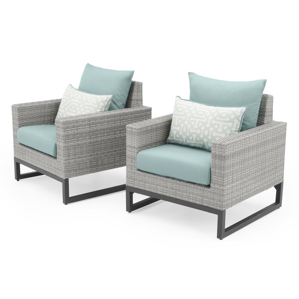 MiloÃ¢Â„Â¢ Gray Set of 2 SunbrellaÃ‚Â® Outdoor Club Chairs - Spa Blue