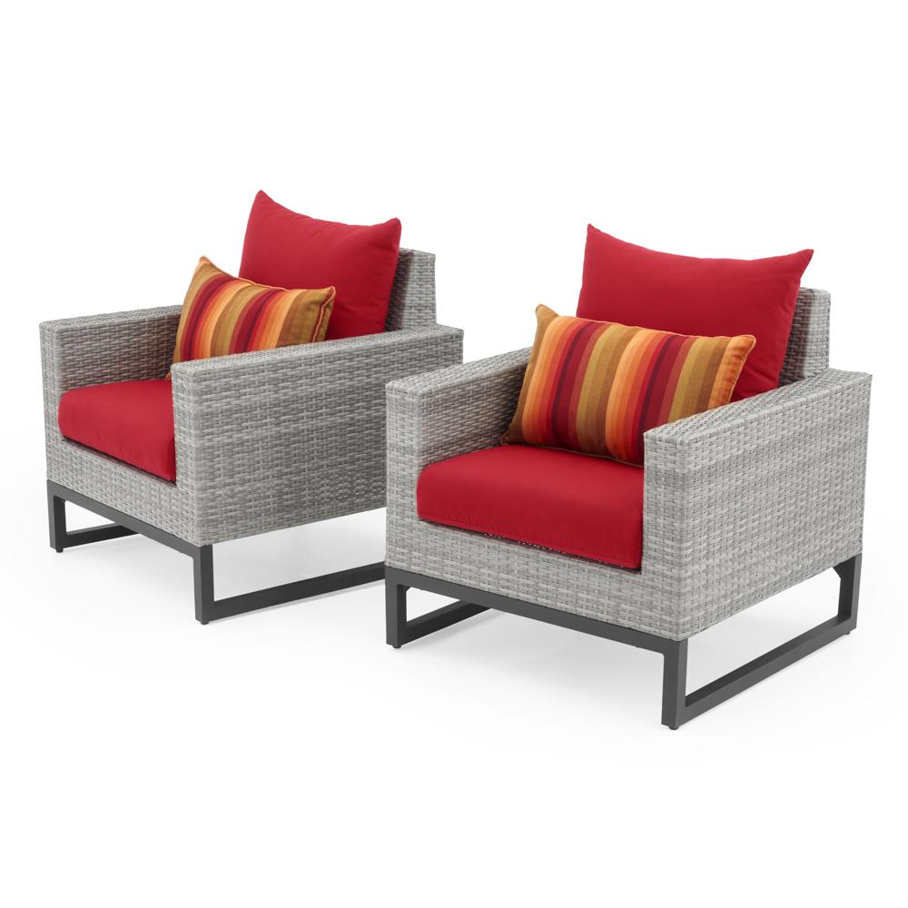 MiloÃ¢Â„Â¢ Gray Set of 2 SunbrellaÃ‚Â® Outdoor Club Chairs - Sunset Red