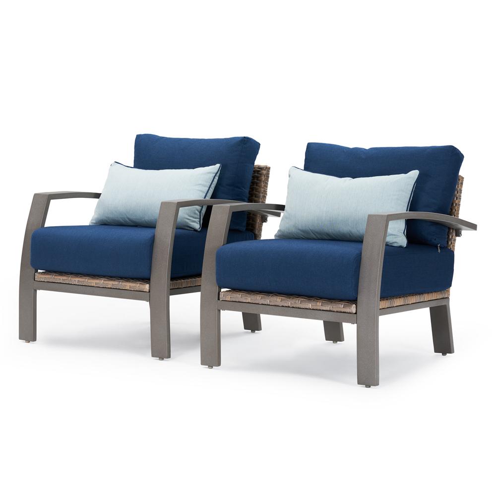 PortofinoÃ‚Â® Repose Set of 2 SunbrellaÃ‚Â® Outdoor Club Chairs - Laguna Blue