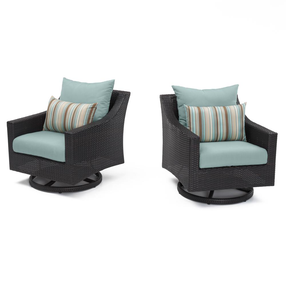 Deco™ Set of 2 Sunbrella® Outdoor Motion Club Chairs - Bliss Blue