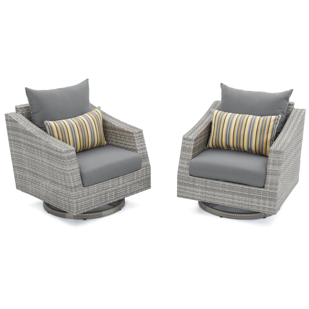 Cannes™ Set of 2 Sunbrella® Outdoor Motion Club Chairs - Charcoal Gray