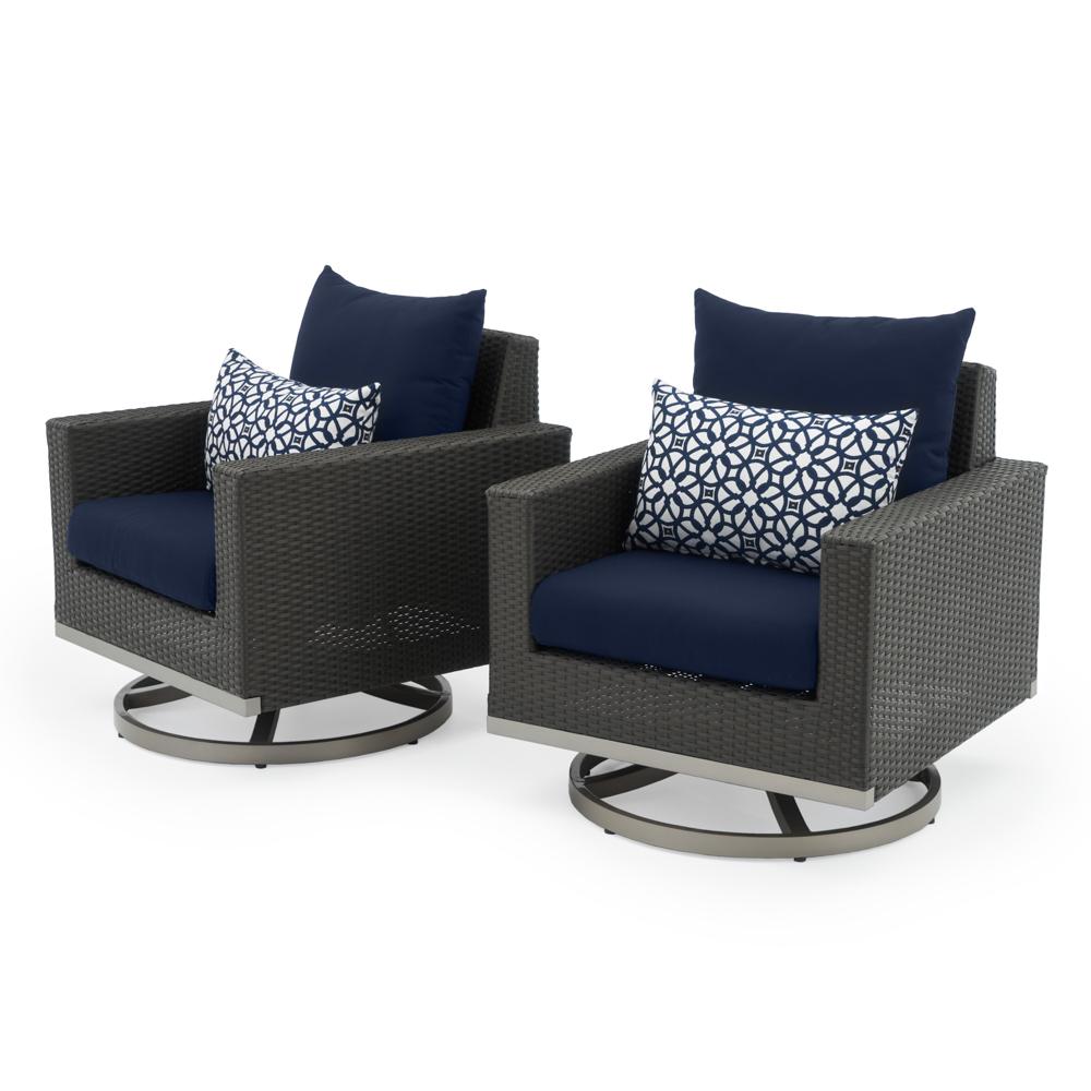 MiloÃ¢Â„Â¢ Espresso SunbrellaÃ‚Â® Outdoor Motion Club Chairs - Navy Blue