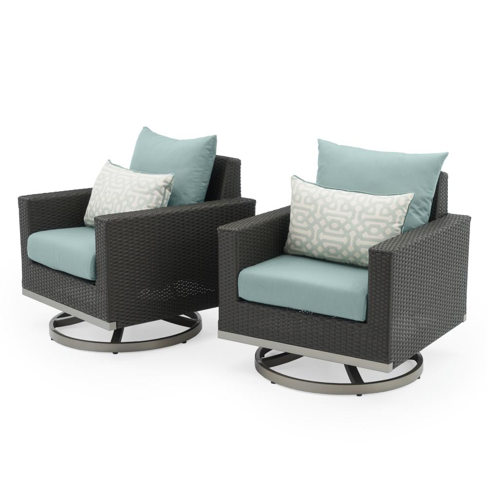 MiloÃ¢Â„Â¢ Espresso Motion Club Chairs - Spa Blue