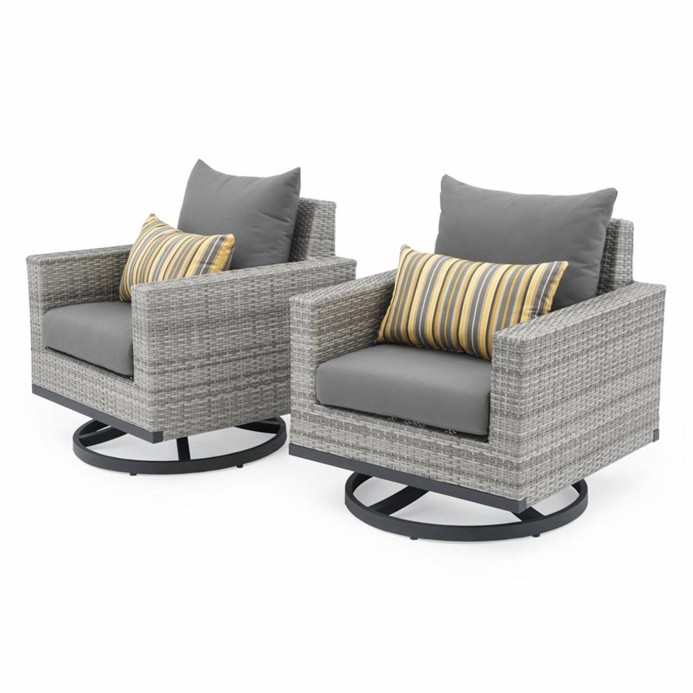 Milo™ Gray Sunbrella® Outdoor Motion Club Chairs - Charcoal Gray