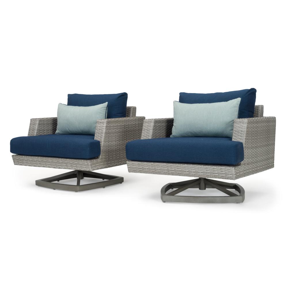 Portofino® Casual Sunbrella® Outdoor Motion Club Chairs - Laguna Blue