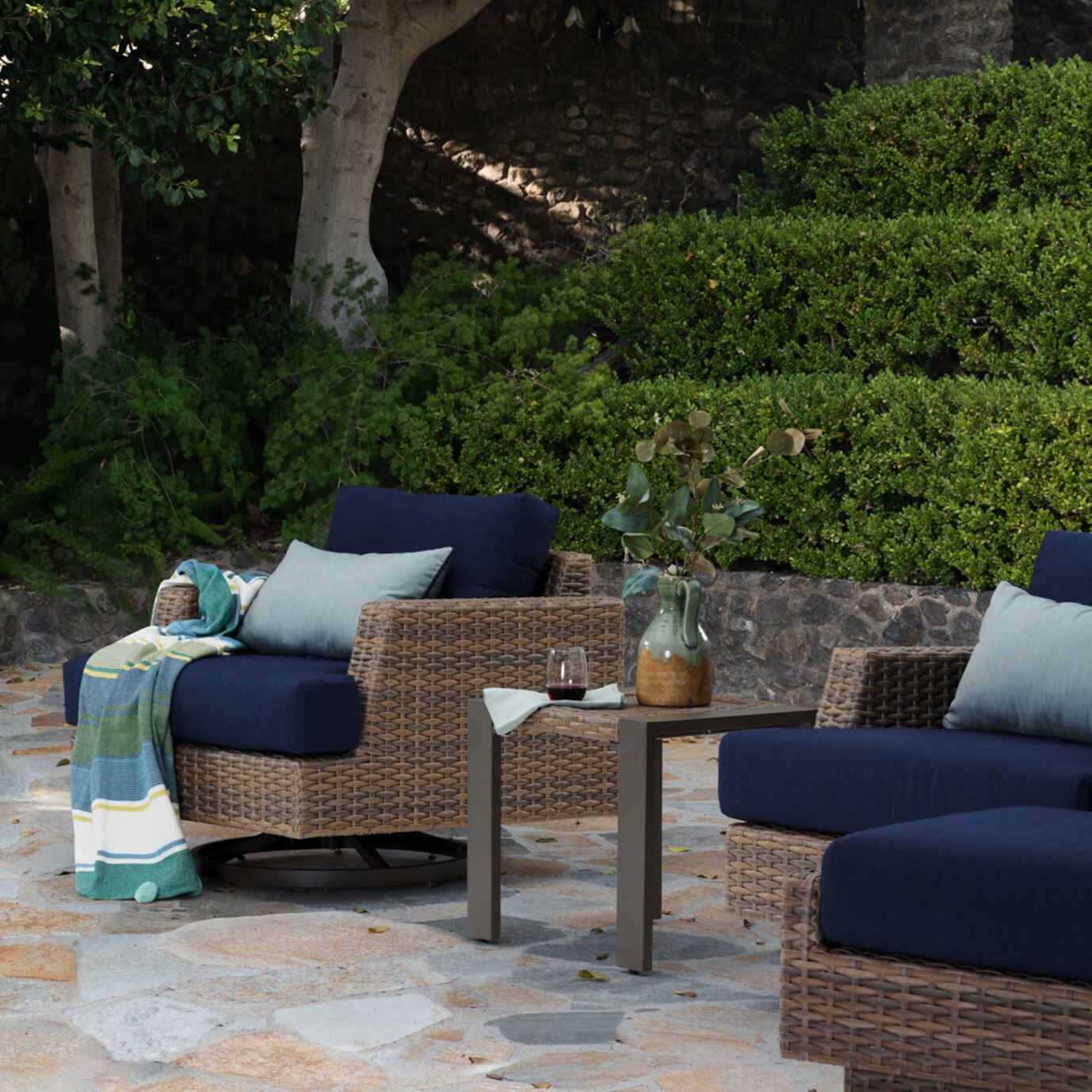 Portofino Repose Motion Club Chairs - Laguna Blue 