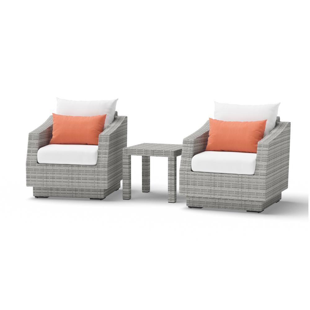 CannesÃ¢Â„Â¢ Club Chairs & Side Table - Cast Coral